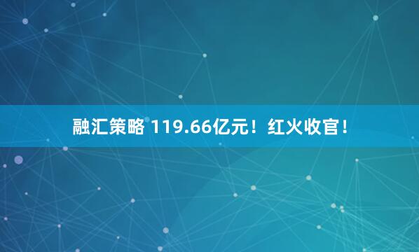 融汇策略 119.66亿元！红火收官！