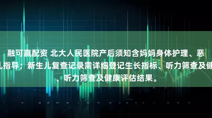 融可赢配资 北大人民医院产后须知含妈妈身体护理、恶露观察、哺乳指导；新生儿复查记录需详细登记生长指标、听力筛查及健康评估结果。